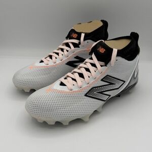 New Balance FreezeLX v5 Lacrosse Cleats Mens Size 8 White Black Hot Mango